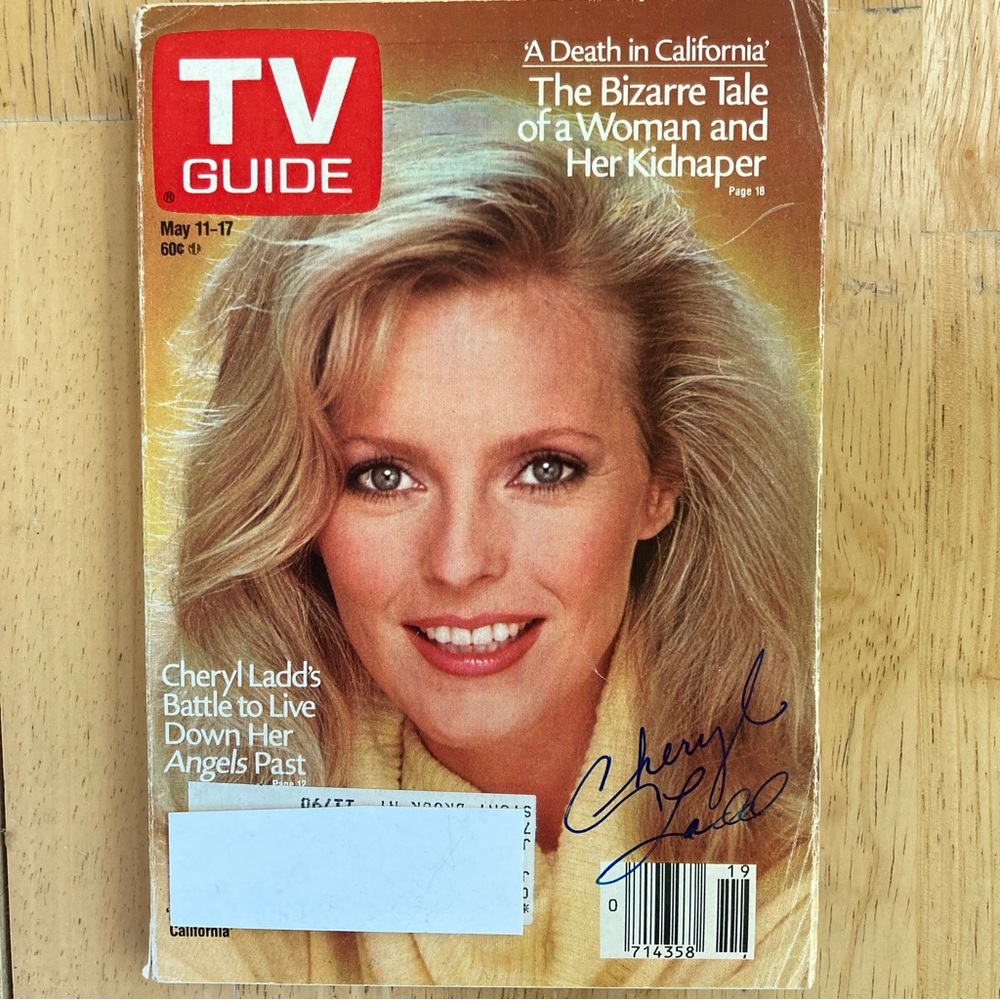 Cheryl Ladd Signed Charlie’s Angels TV Guide May 11 1985 Label attached LI NYEDT